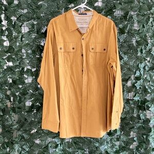 NWOT Rocawear Classic Brushed Poplin 2XL Men's Yellow Button Down Shirt